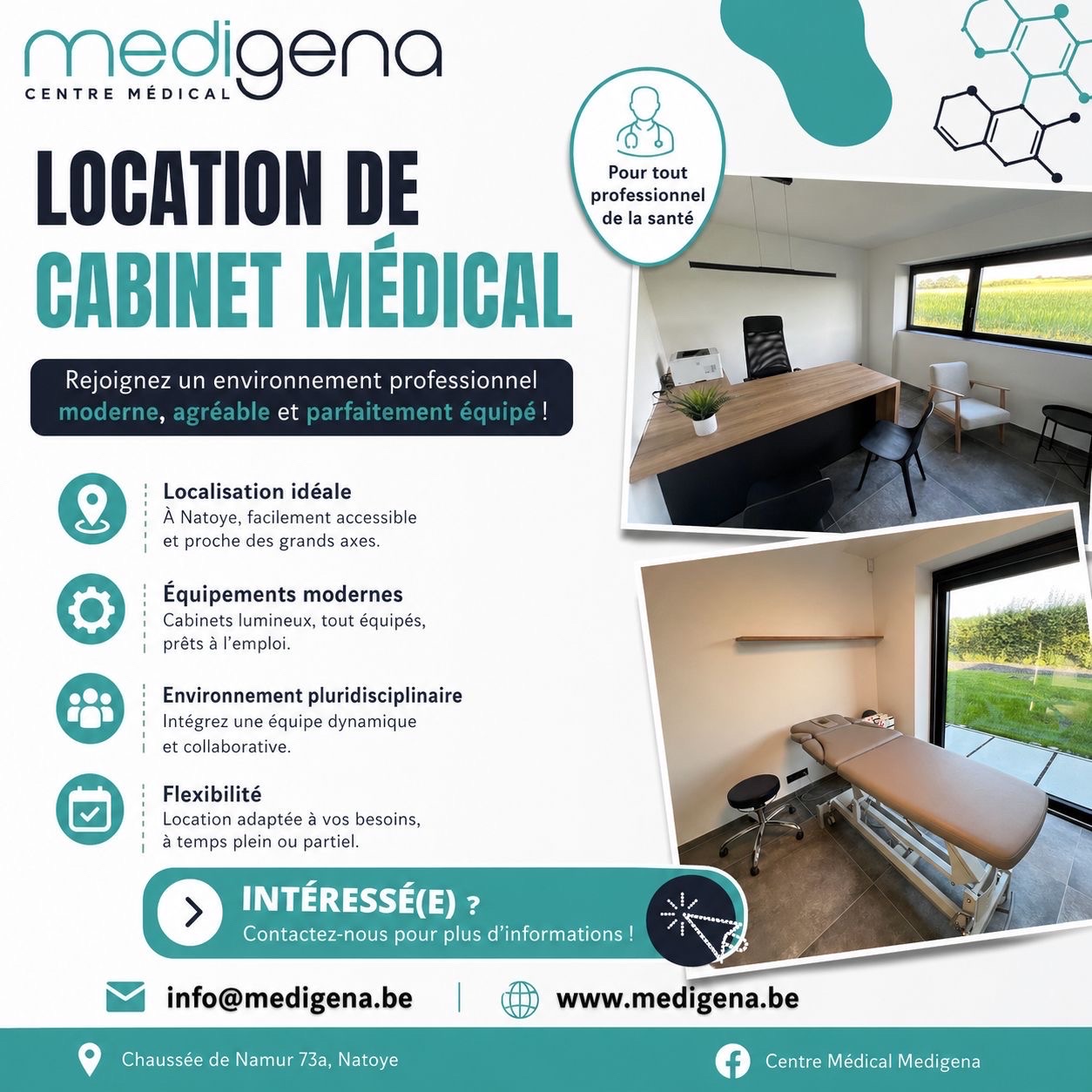 Location  cabinet dans centre médical et paramédical photo 2